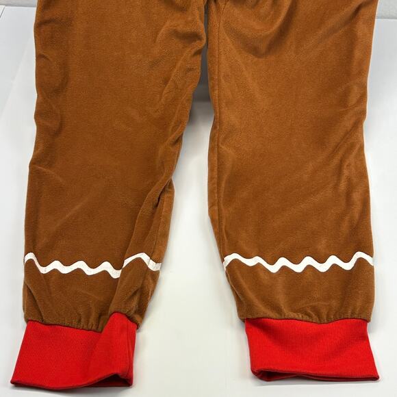 Tipsy Elves Gingerbread Man Jumpsuit Mens 2XL XXL Brown Christmas Pajamas Hooded - Picture 6 of 9